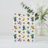 セサミストリートクリスマススノーフレークパターン ポストカード (スタンド正面)