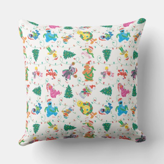 セサミストリートクリスマスツリーパターン クッション (裏面)