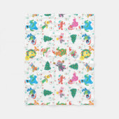 セサミストリートクリスマスツリーパターン フリースブランケット (正面)