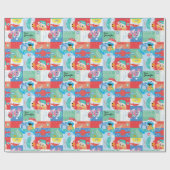 セサミストリートクリスマスパターン |名前の追加 ラッピングペーパー (フラット)