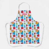 セサミストリートクリスマスプレゼントパターン エプロン (正面)