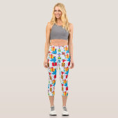 セサミストリートクリスマスプレゼントパターン カプリレギンス (正面)