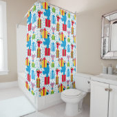 セサミストリートクリスマスプレゼントパターン シャワーカーテン (インサイチュ)