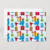 セサミストリートクリスマスプレゼントパターン ポストカード (正面/裏面)