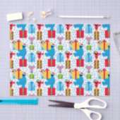 セサミストリートクリスマスプレゼントパターン 薄葉紙 (クラフト)