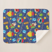 セサミストリートクリスマスライトパターン シェルパブランケット (正面(横))