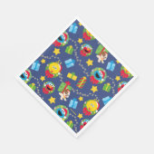 セサミストリートクリスマスライトパターン スタンダードランチョンナプキン (角)