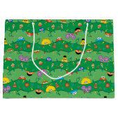 セサミストリートクリスマスライトパターン ラージペーパーバッグ (正面)