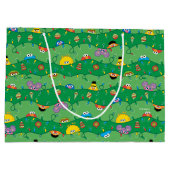 セサミストリートクリスマスライトパターン ラージペーパーバッグ (裏面)