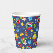 セサミストリートクリスマスライトパターン 紙コップ (正面)