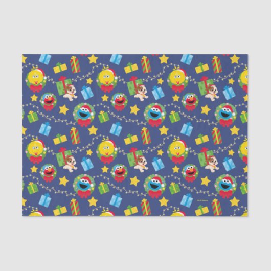 セサミストリートクリスマスライトパターン 薄葉紙 (正面)