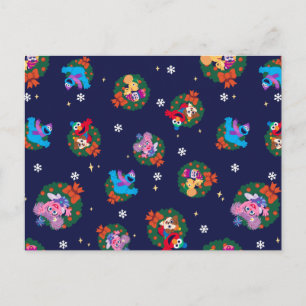 セサミストリートクリスマスリースパターン ポストカード