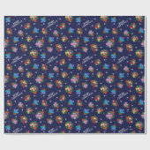 セサミストリートクリスマスリースパターン ラッピングペーパー (フラット)