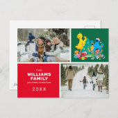 セサミストリートクリスマス家族の写真 シーズンポストカード (正面/裏面)