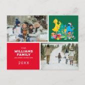 セサミストリートクリスマス家族の写真 シーズンポストカード (正面)