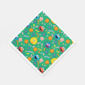 セサミストリートグリーン花柄 スタンダードランチョンナプキン (角)