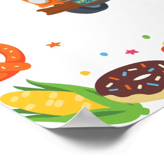 セサミストリートグルメトラック誕生日標識 ポスター (角)