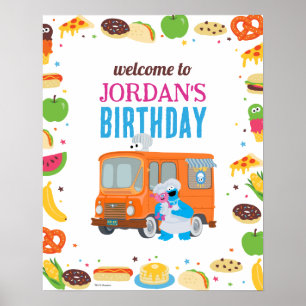セサミストリートグルメトラック誕生日標識 ポスター