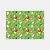 セサミストリートシャムロックとレインボーパターン フリースブランケット (正面(横))