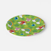 セサミストリートシャムロックとレインボーパターン ペーパープレート (アングル)