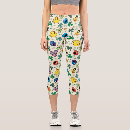 セサミストリートセントパトリックの日柄 カプリレギンス (正面)