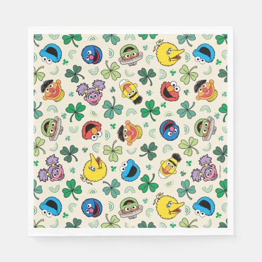 セサミストリートセントパトリックの日柄 スタンダードランチョンナプキン (正面)