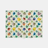 セサミストリートセントパトリックの日柄 フリースブランケット (正面(横))