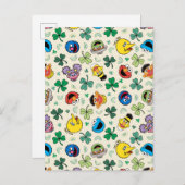 セサミストリートセントパトリックの日柄 ポストカード (正面/裏面)