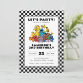 セサミストリートチェッカーボード誕生日 招待状 (スタンド正面)