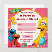 セサミストリートテーマ2nd誕生日招待状 案内状 (正面/裏面)