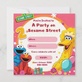 セサミストリートテーマ2nd誕生日招待状 案内状 (正面)