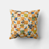 セサミストリートハロウィン市松模様にパターン クッション (裏面)