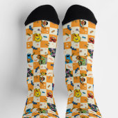 セサミストリートハロウィン市松模様にパターン ソックス (上部)