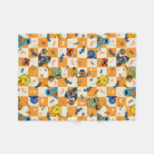 セサミストリートハロウィン市松模様にパターン フリースブランケット (正面(横))