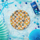 セサミストリートハロウィン市松模様にパターン ペーパープレート (パーティー)