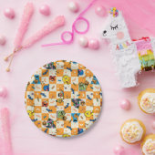 セサミストリートハロウィン市松模様にパターン ペーパープレート (パーティー)