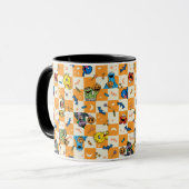 セサミストリートハロウィン市松模様にパターン マグカップ (正面左)