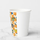 セサミストリートハロウィン市松模様にパターン 紙コップ (裏面)