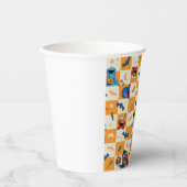 セサミストリートハロウィン市松模様にパターン 紙コップ (正面)