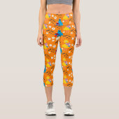 セサミストリートハロウィーンこうもりと幽霊パターン カプリレギンス (正面)