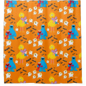 セサミストリートハロウィーンこうもりと幽霊パターン シャワーカーテン (正面)