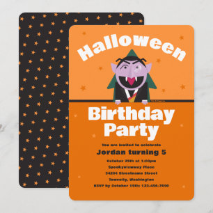 セサミストリートハロウィーン子供の誕生日 招待状