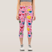 セサミストリートバレンタインハートパターン カプリレギンス (正面)