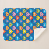 セサミストリートバレンタインハート柄 シェルパブランケット (正面(横))