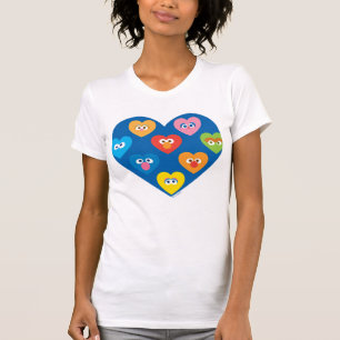 セサミストリートバレンタインハート柄 Tシャツ