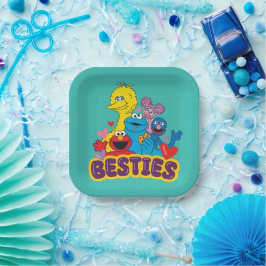 セサミストリートバレンタイン ペーパープレート (パーティー)