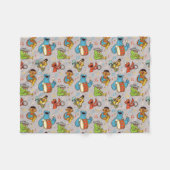 セサミストリートバンドグレー模様 フリースブランケット (正面(横))