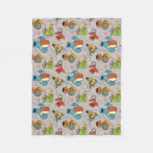 セサミストリートバンドグレー模様 フリースブランケット (正面)