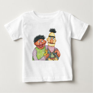 セサミストリートバートとアーニーの水色 ベビーTシャツ