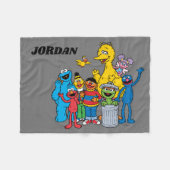 セサミストリートパルズがなびく フリースブランケット (正面(横))